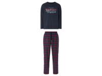 LIVERGY Heren flanellen pyjamabroek (L, Donkerblauw/rood)