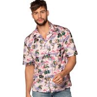 Hawaiiblouse Flamingo Roze Man Hawaiiblouse Flamingo Roze Man