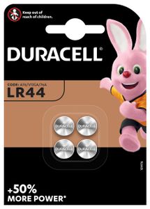 Batterij Duracell knoopcel 4xLR44 alkaline ÃƒËœ11,6mm