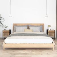 Nachtkastjes 2 st 40x30x55,5 cm bewerkt hout en ijzer zwart