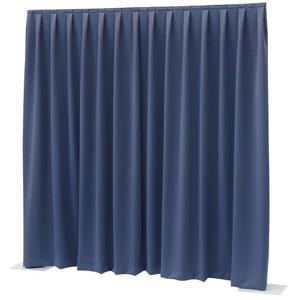 Wentex P&D Curtain Dimout 300x300 Pipe & Drape geplooid gordijn blauw