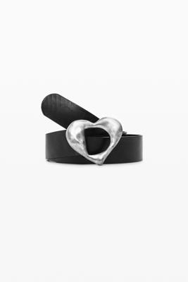 Leren riem met hart - BLACK - 85