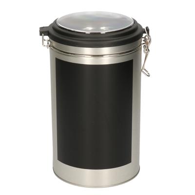 Kesper keuken voorraadblik met krijtbord schrijfvlak - 11 x 19 cm - zilver - 1.8 liter