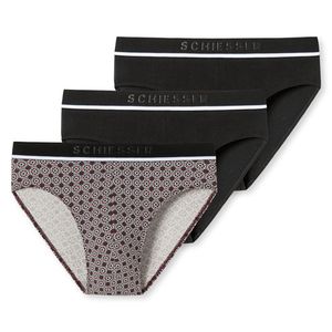 Schiesser Rio-slips 95/5 zwart-print 3-pack