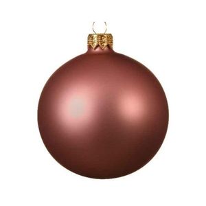 6x Glazen kerstballen mat oud roze 6 cm kerstboom versiering/decoratie   -