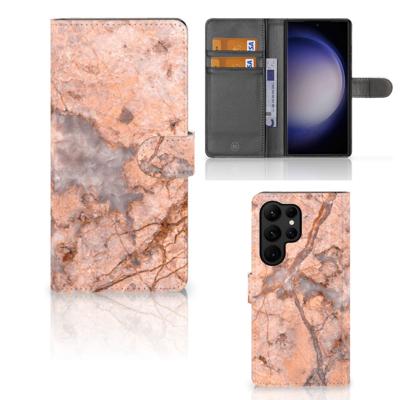 Samsung Galaxy S23 Ultra | Bookcase | Marmer Oranje
