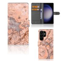 Samsung Galaxy S23 Ultra | Bookcase | Marmer Oranje