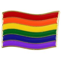 Regenboogvlag kleuren metalen broche 4 cm   - - thumbnail