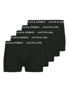 Jack & Jones Jack & Jones Heren Boxershorts Effen Trunks JACANTHONY 5-Pack Zwart