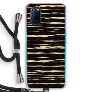 Gouden strepen: Oppo A92 Transparant Hoesje met koord