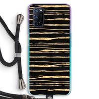 Gouden strepen: Oppo A92 Transparant Hoesje met koord