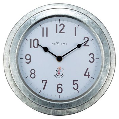 NeXtime NE-4301GA Buitenwandklok Poppy 22 cm Metaal/Gegalvaniseerd