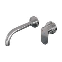 Brauer Chrome Edition Wastafelmengkraan inbouw - gebogen uitloop links - hendel breed plat - model C 1 - chroom 5-CE-004-B3-65