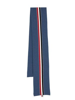 Thom Browne écharpe en maille intarsia à détail 4 bandes signature - Bleu