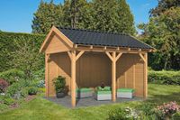 Lariks/Douglas Overkapping Hamar L type 2 blank 478x395 cm- Zadeldak- Onbehandeld lariks Douglas hout- Tuindeco