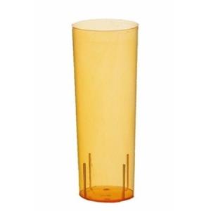 Longdrink glazen - 30x stuks - oranje - kunststof - 300 ml - drinkglazen - plastic glazen