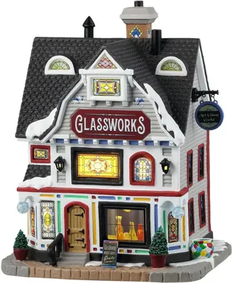 Lemax glassworks verlicht kersthuisje Caddington Village 2024