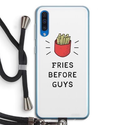Fries before guys: Samsung Galaxy A50 Transparant Hoesje met koord