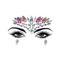 3 PC'S voorhoofd groene Masquerade make-up acryl gezicht sticker stijl: YT-02