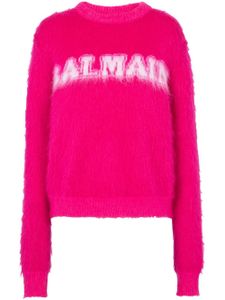 Balmain pull à logo en jacquard - Rose