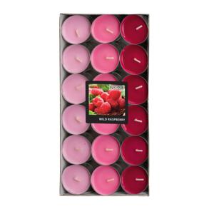 Geur theelichtjes/waxinelichtjes - Mega pack - 36x - Wild Raspberry aroma - 4,5 branduren