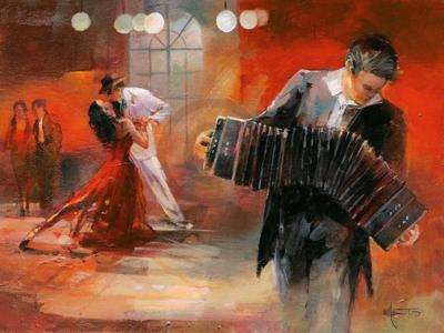 Kunstdruk Willem Haenraets - Bandoneon 80x60cm