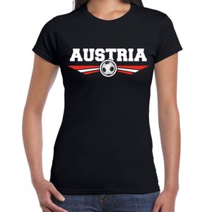 Oostenrijk / Austria landen / voetbal t-shirt zwart dames