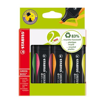 Stabilo green boss markeerstiften, 4st.