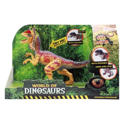 World Of Dinosaurs dilophosaurus, beweegbare dino met geluid World Of Dinosaurs dilophosaurus, beweegbare dino met geluid