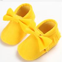 Baby meisjes schoenen eerste Wandelers pasgeboren baby mocassins zachte zool non-slip schoeisel schoenen 12cm (geel)