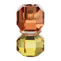 Dinerkaarshouder kristal - rood/geel - ø5.5x9 cm - thumbnail