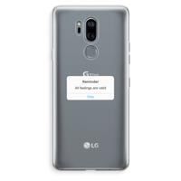 Reminder: LG G7 Thinq Transparant Hoesje - thumbnail