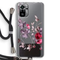 Mooie bloemen: Xiaomi Redmi Note 10S Transparant Hoesje met koord