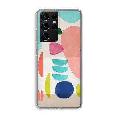 Bold Rounded Shapes: Samsung Galaxy S21 Ultra Transparant Hoesje