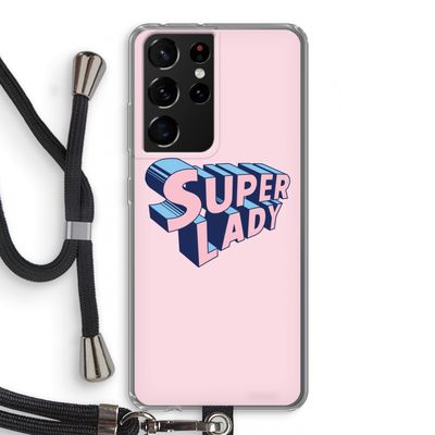 Superlady: Samsung Galaxy S21 Ultra Transparant Hoesje met koord