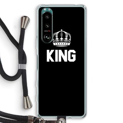 King zwart: Sony Xperia 5 III Transparant Hoesje met koord