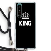 King zwart: Sony Xperia 5 III Transparant Hoesje met koord