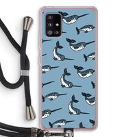 Narwhal: Samsung Galaxy A51 5G Transparant Hoesje met koord Narwhal: Samsung Galaxy A51 5G Transparant Hoesje met koord