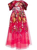 Marchesa Notte robe mi-longue en tulle - Rose - thumbnail