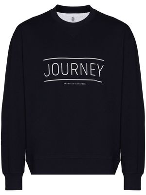Brunello Cucinelli sweat à logo imprimé - Bleu