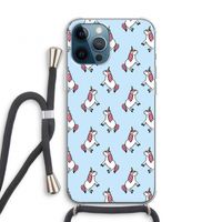 Eenhoorns overal: iPhone 12 Pro Transparant Hoesje met koord