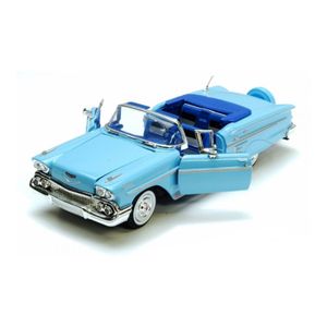 Modelauto Chevrolet Impala 1958 blauw schaal 1:24/22 x 8 x 6 cm   -