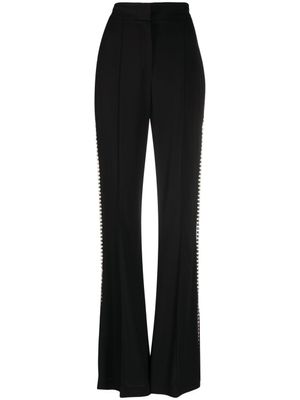 Elie Saab pantalon évasé à rayures en cristal - Noir
