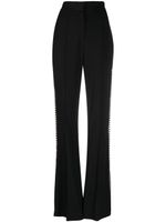 Elie Saab pantalon évasé à rayures en cristal - Noir