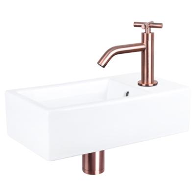 Differnz Force fonteinset keramiek - kraan kruis - 40 x 22 x 11.5 cm - rood koper