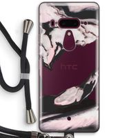Roze stroom: HTC U12+ Transparant Hoesje met koord