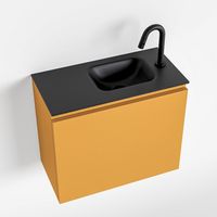 Toiletmeubel Mondiaz Olan | 60 cm | Meubelkleur Ocher | Lex wastafel Urban Rechts | 1 kraangat