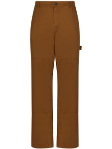 Dolce & Gabbana pantalon droit à patch logo - Marron