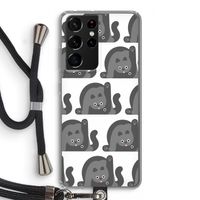 Cats: Samsung Galaxy S21 Ultra Transparant Hoesje met koord