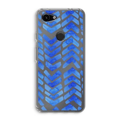 Blauwe pijlen: Google Pixel 3a Transparant Hoesje
